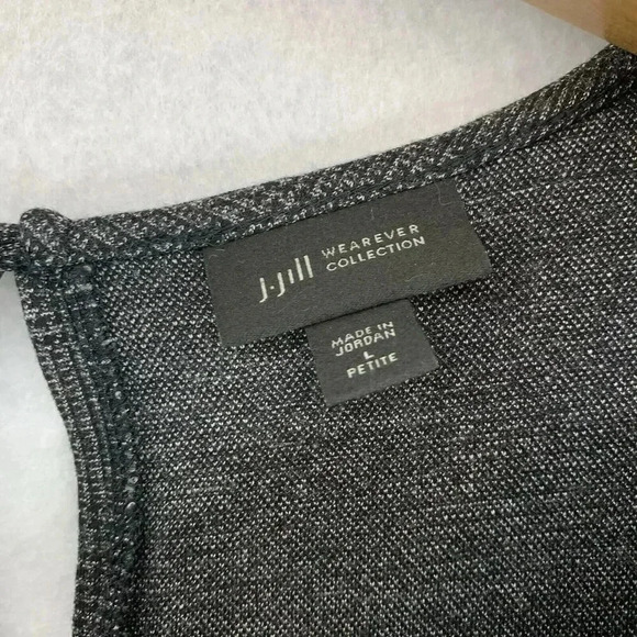 J. Jill Wearever Collection LP Dark‎ Gray Plaid 3/4 Slv Knee Length A-Line Dress - Picture 7 of 9